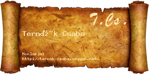 Ternák Csaba névjegykártya